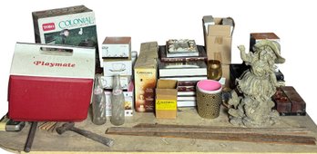 Playmate Cooler, Garden Statue, Books & Assorted Decor (B)