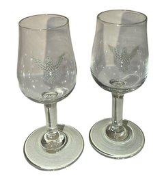 MCM Presidential Pattern Cordial Glass Pair (LR)