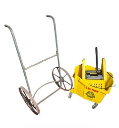 Old Industrial Rolling Cart & Mop Bucket (B)