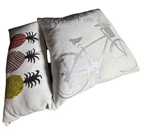 Life Is A Beautiful Ride Throw Pillow With Pineapple Design Throw Pillow