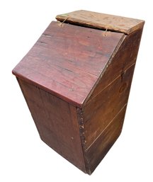 Antique Slant Top Wooden Storage Box (LR)