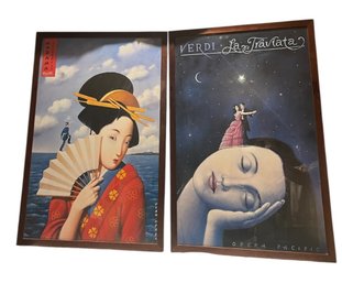 Madama Butterfly & La Traviata Framed Opera Poster Pair