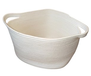 Coiled White Storage Basket (LR)