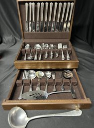 Stainless Steel Utensil Set, Silco & Insico Plus (2) Silver Plate Spoons