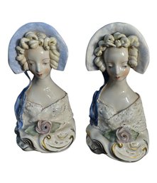 MCM Cordey Porcelain Lady Bust Pair