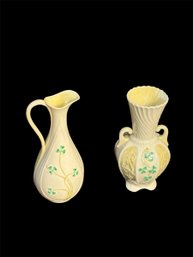 Bellek Shamrock Irish Vase Set 2pc