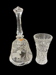 Unicorn Etched Glass Bell & Toothpick Holder