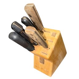 Wusthop Wooden Knife Block & Assorted Knives (K)