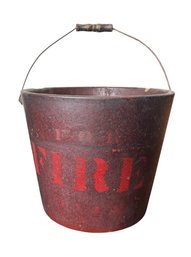 Old Wooden Fire Bucket With Rounded Bottom (LR)