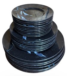 Mikasa Galleria Opus Black Plates 25pc