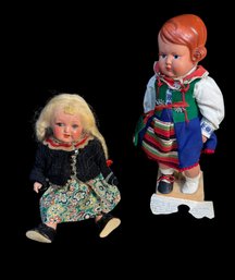 Old German & Scandinavian Doll Pair
