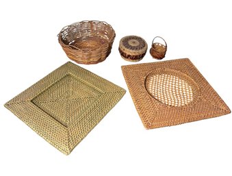 Woven Baskets & Chargers 5pc (LR)