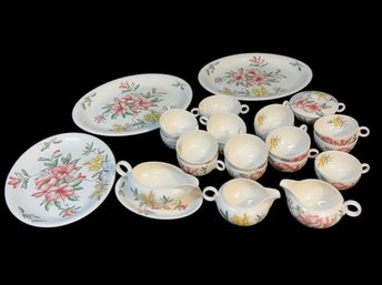 Johnson Bros Windsor Ware Azalea Pattern Dishes 24pc Set