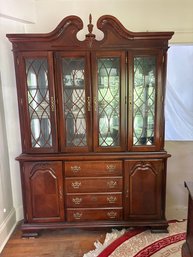 Mahogany Hutch. Glass Latice Front