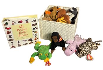 Collection Of Beanie Babies And Beanie Binder (B)