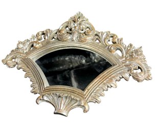 Victorian Style Silver Tone Hanging Wall Mirror