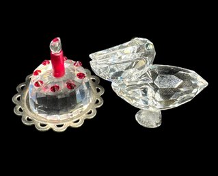 Swarovski Crystal Pelican & Birthday Cake Figurine