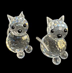 Swarovski Crystal Cat Figurine Pair