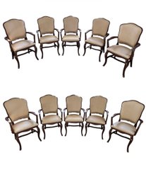 Shafer Queen Anne Style Upholstered Dining Chairs 10pc