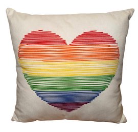 Gay Pride Heart Throw Pillow (GR)