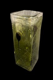 Green Modernist Beautiful Bubbles Art Glass Vase