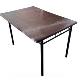 Solid Wooden Table Top With Metal Base (G)