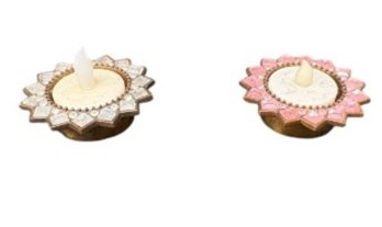 Festive Metal Electric Tea Light Candle Holders (2)