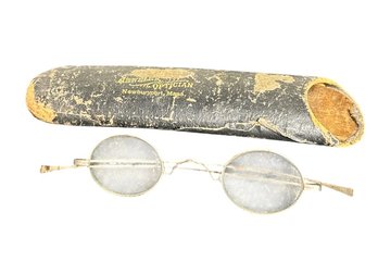 Newburyport Jeweler & Optician Antique Glasses & Case (LR)