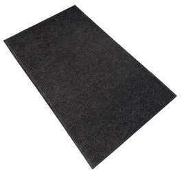 Black Rubber Bottomed Indoor Floor Mat Rug (G)