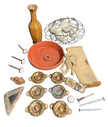 Wooden Eggs, Old Nails & Assorted Items (LR)
