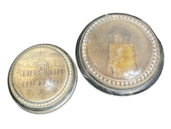 Old Glass Paperweight Pair (LR)