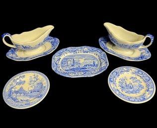 Spode Blue & White Small 7pc China Set