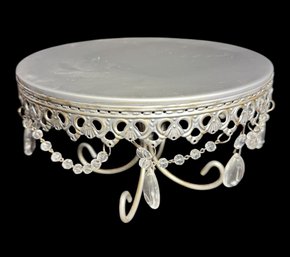 Fancy Silver Hanging Crystal Cake Stand