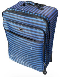 Prodigy Blue And Black Striped Suitcase (G)