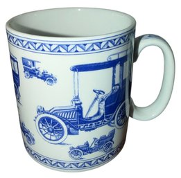 Spode Vintage Motor Cars Blue & White Mug