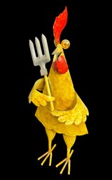 Metal Rooster Sculpture