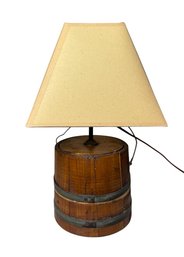 New Hampshire Wooden Bucket Table Lamp Works! (DR)