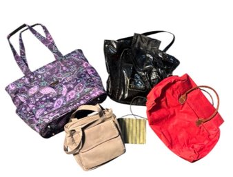 Collection Of Hand Bags Kenneth Cole, Harrods Knightbridge, Ricardo And More 5pc