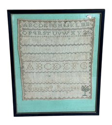Clara Kimball Framed Needlepoint Sampler (DR)