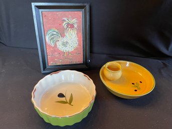 Bella Cucina, Faience Provencale Dishes, 4 Glasses  (Rr)