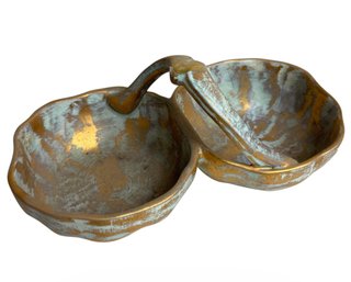 Stangl 22KT Gold Double Apple Dish (DR)