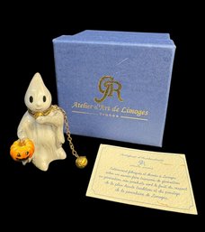 Limoges Halloween Ghost Trinket Box