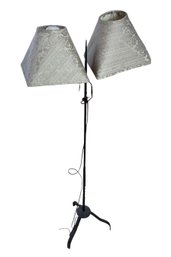 Swirled Metal Base Double Floor Lamp (DR)