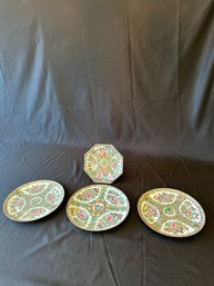 4 Plates Chinese Rose Medallion