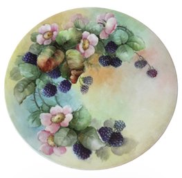 Bavarian Blackberry & Floral Decorated Large Wall Art Plate (DR)
