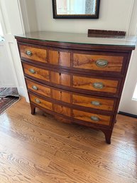 American Four-Drawer Hepplewhite Bureau With Glass Top