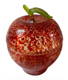 Romanian Art Glass Apple Dish (DR)