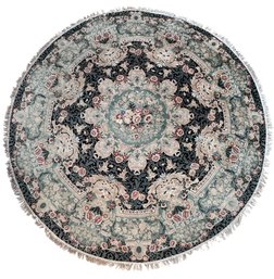 Genuine Hand Knotted Oriental Circular Rug Signed & Made In Pakistan(LR)