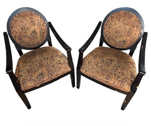 Art Deco Upholstered Accent Chair Pair (LR)