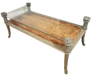 Italian Neoclassical Glass Top Coffee Table (LR)